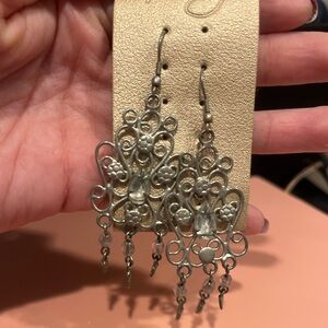 Elegant Silver Chandelier Earrings